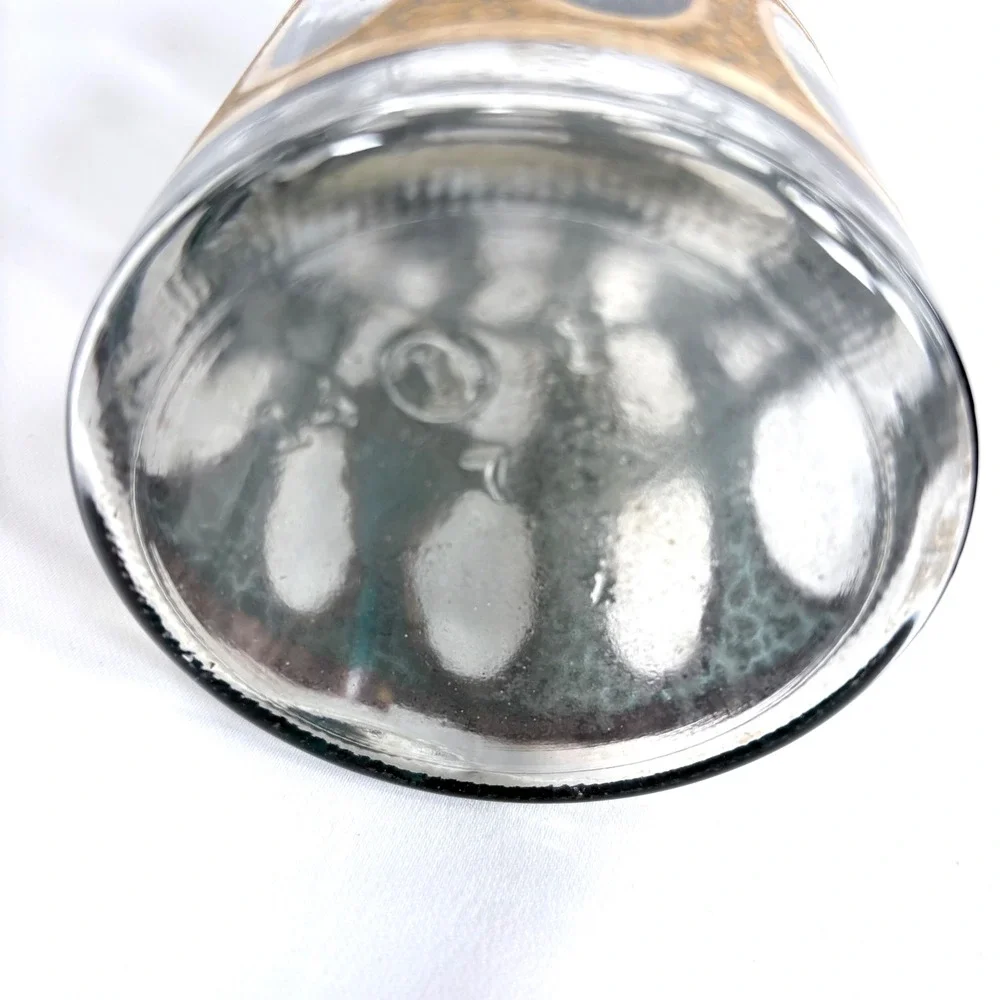 Vintage Culver Pisa Decanter‎ 22-karat Gold Gold Crackle Oval Cutout Barware